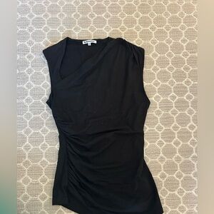 Reformation Black Asymmetrical Sleeveless Top
